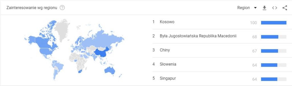 Google trend świat Ethereum