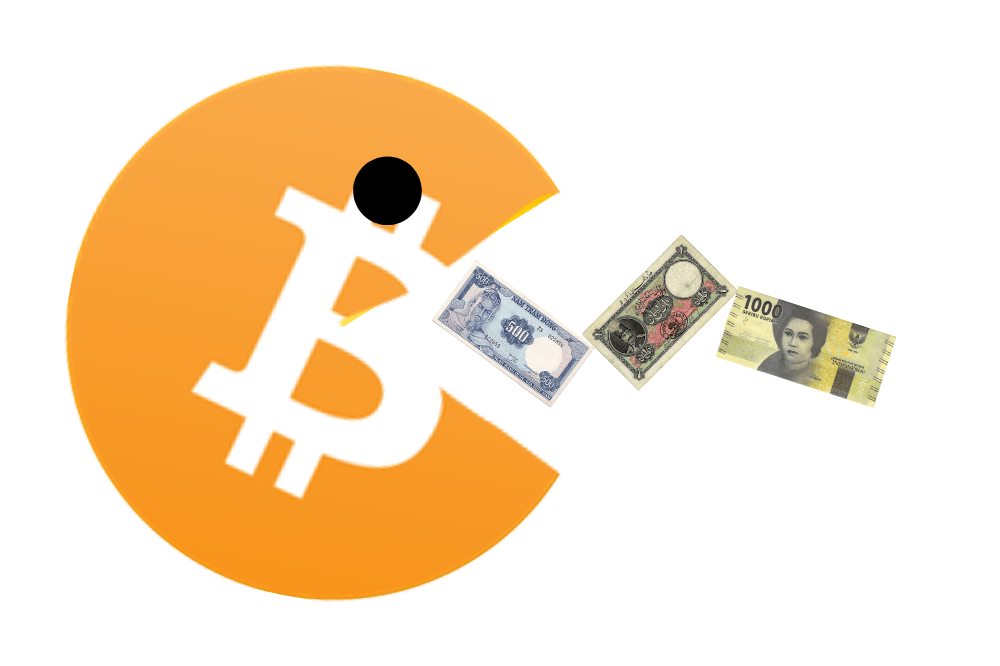 1 satoshi jeden bitcoin najmniejsza jednostka pożera fiaty waluty tradycyjne fiducjarne krajowe narodowe