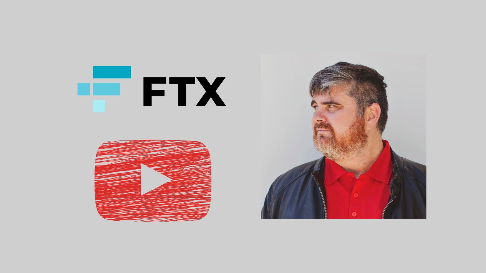 BitBoy Crypto patrzący na logo FTX i niewyraźne logo YouTube
