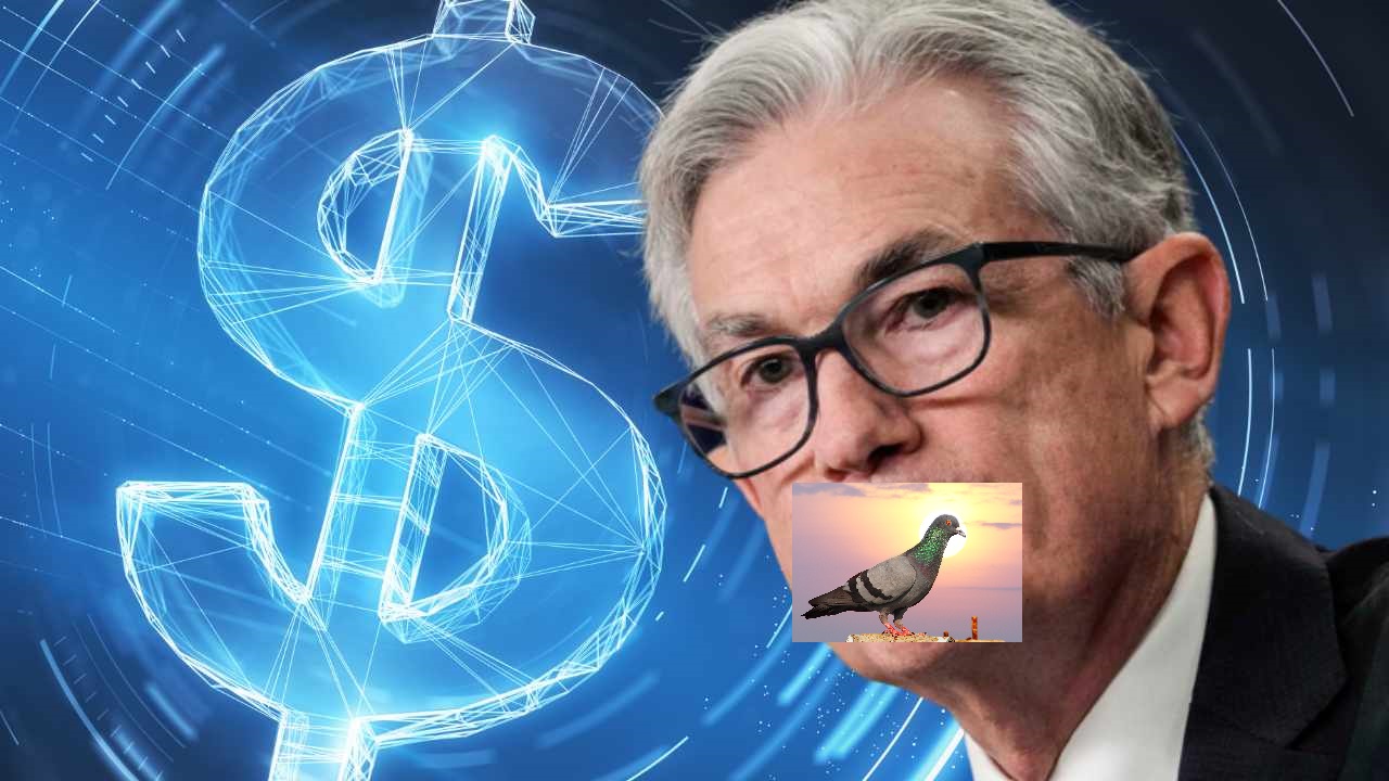Powell z Fed, ze zdjęciem gołębia na twarzy