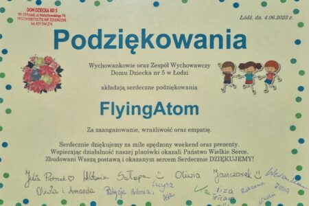 FlyingAtom odwiedził łódzki Dom Dziecka