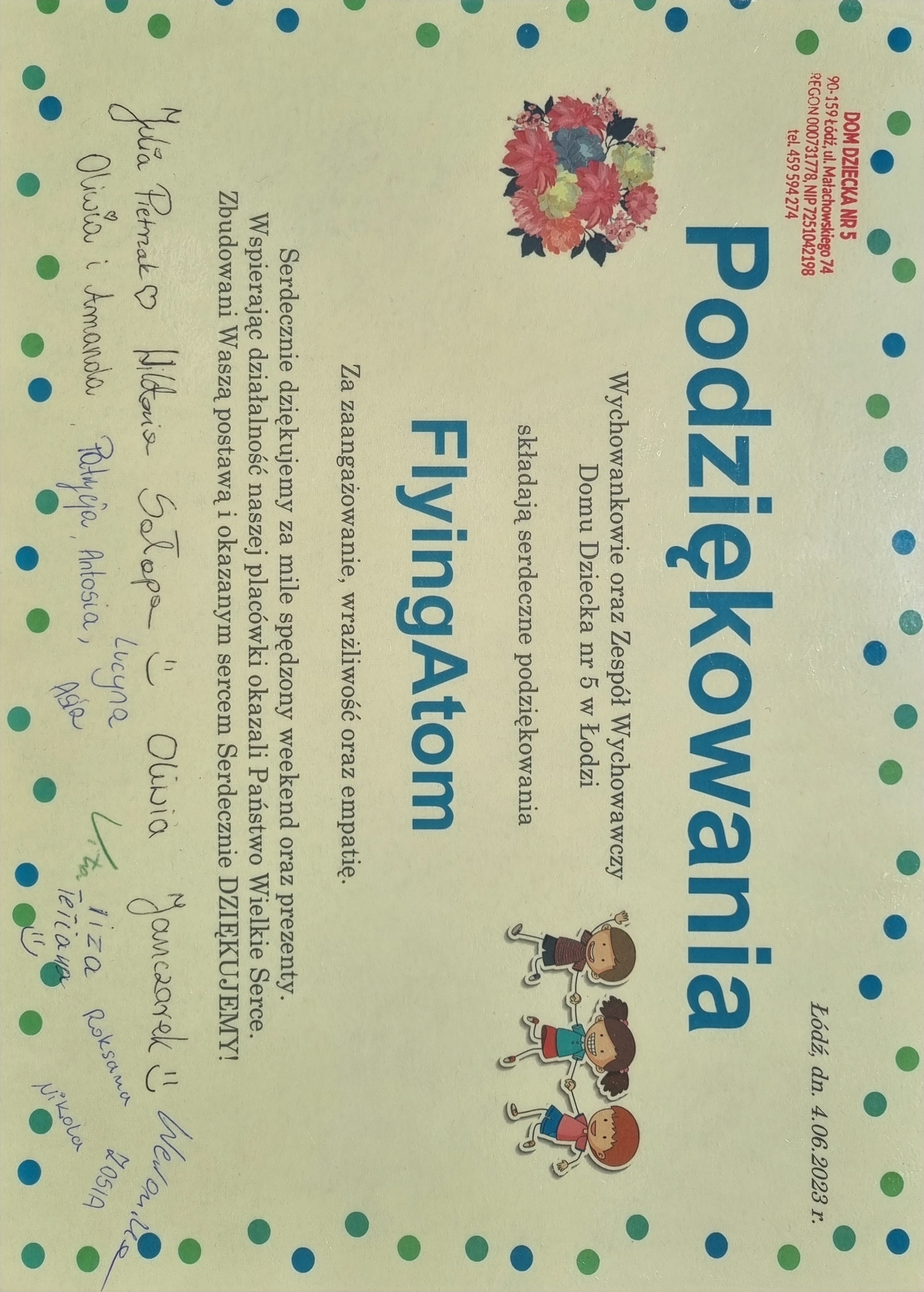 FlyingAtom odwiedził łódzki Dom Dziecka