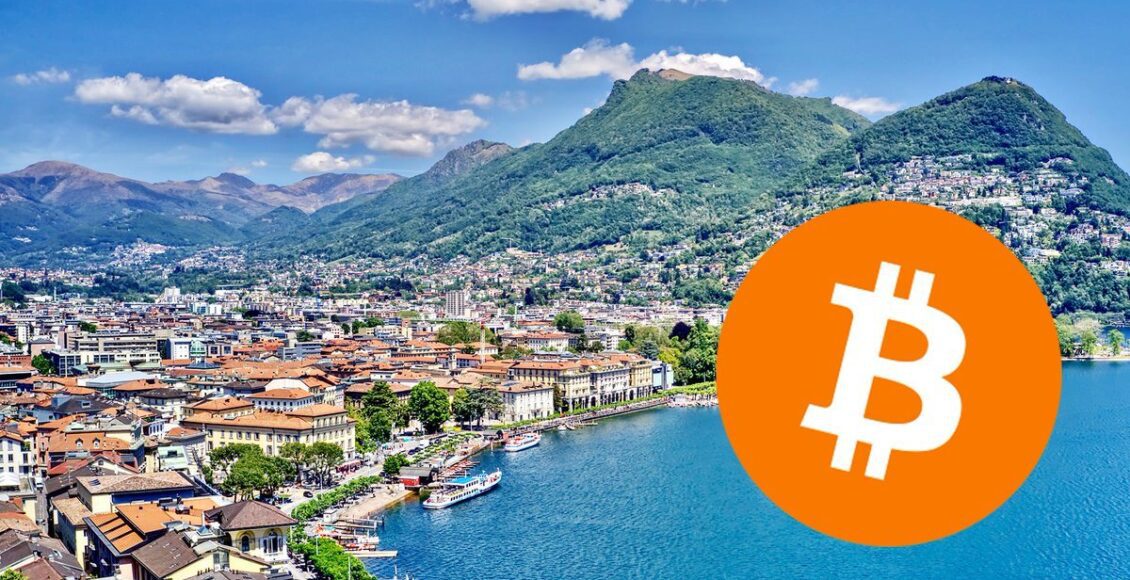 Panroama Lugano i symbol BTC