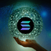 ilustracja blockchainu z logiem solany