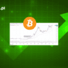 wykres wzrostowy bitcoina na zielonym tle