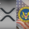 ripple vs sec na tle amerykańskiej flagi