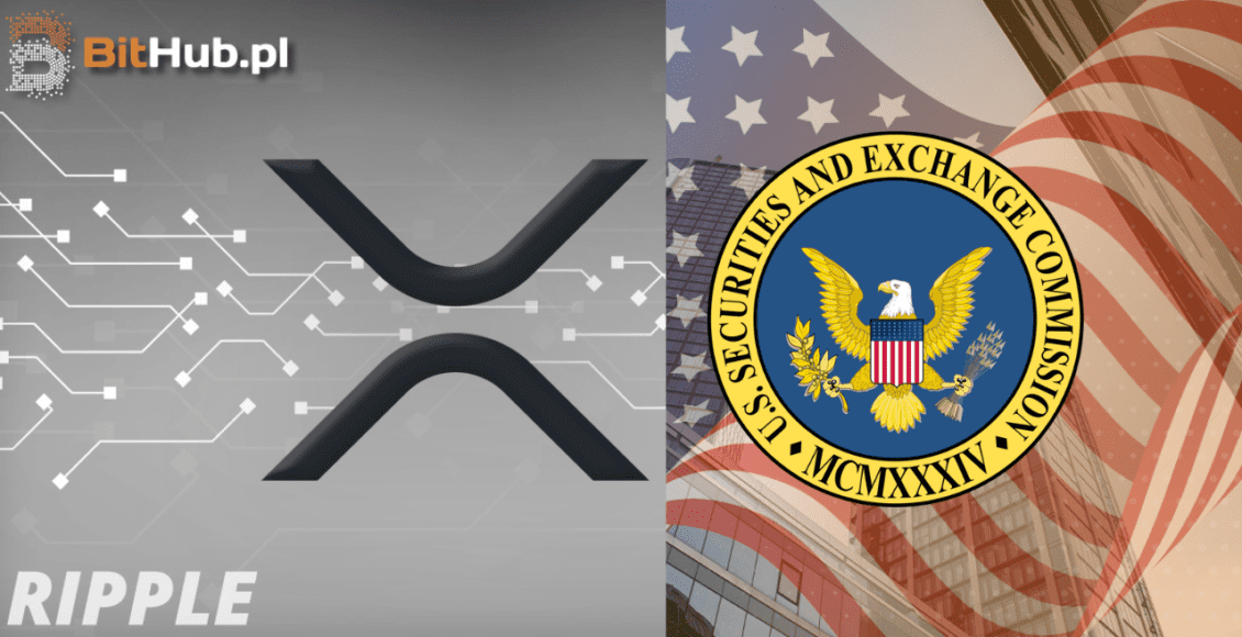 ripple vs sec na tle amerykańskiej flagi