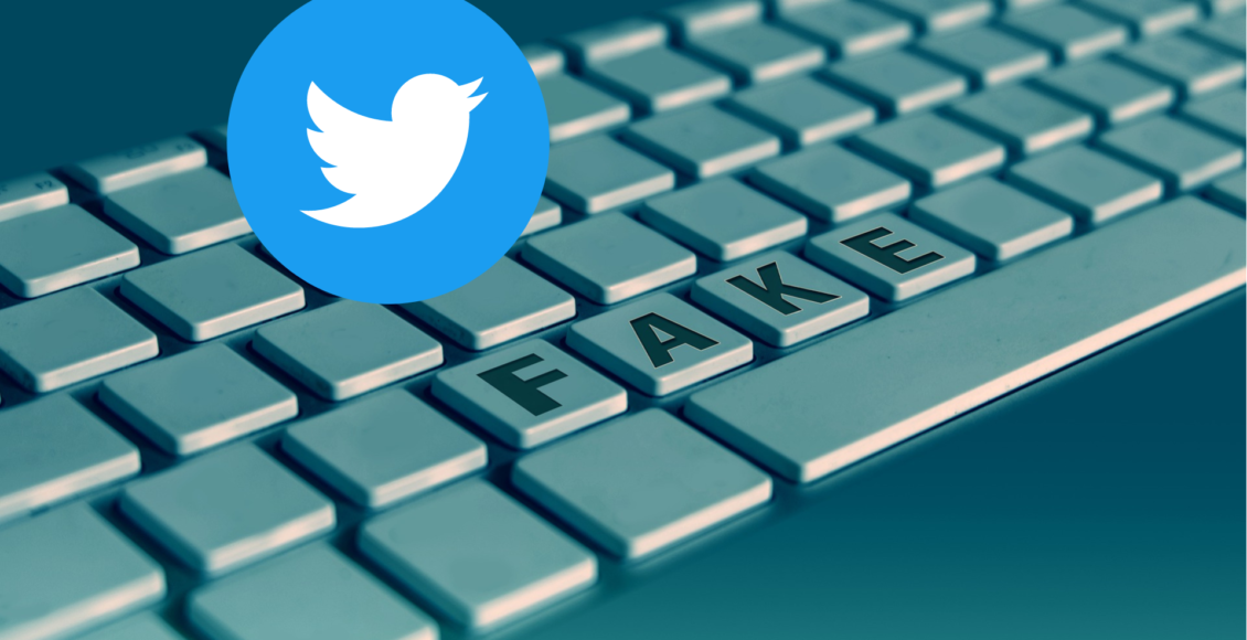 Klawiatura z napisem "FAKE" i logo Twittera