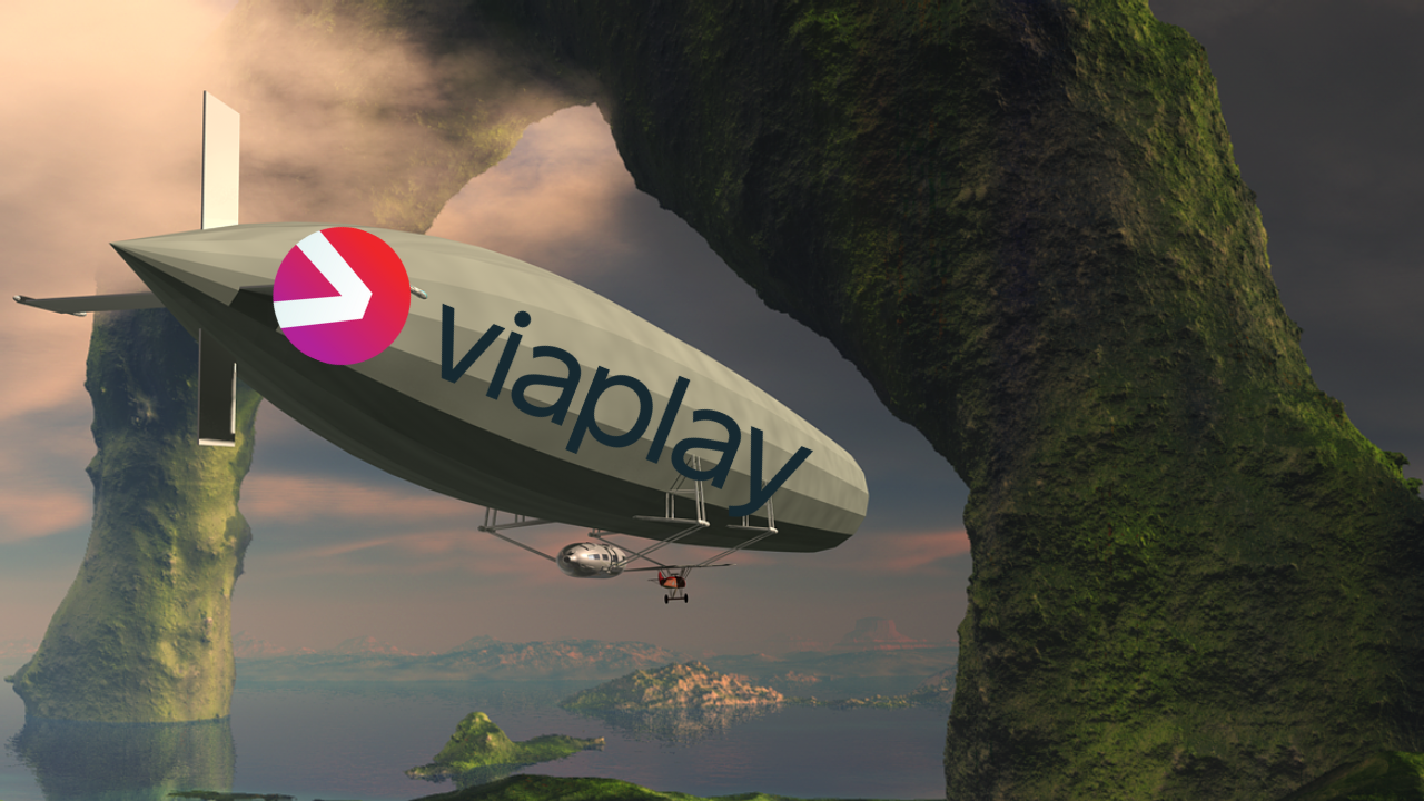 sterowiec z logo Viaplay