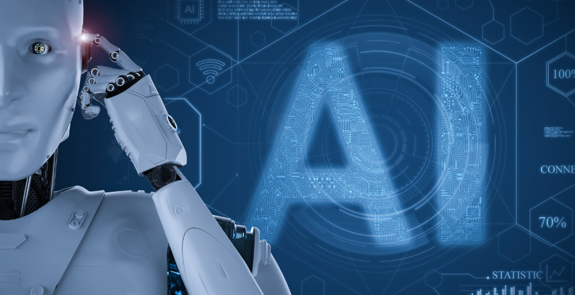 Zdjecie robota z napisem AI
