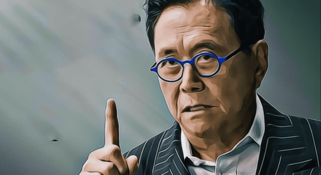 Kiyosaki z palcem wskazującym do góry