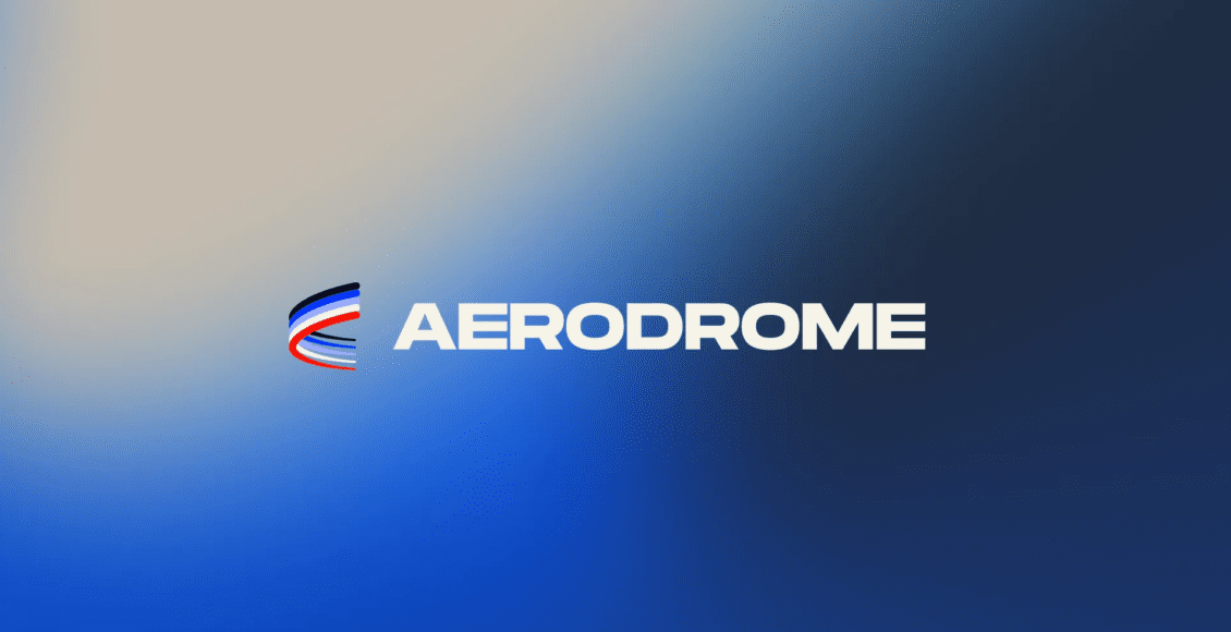 logo projektu aerodrome na biało-niebieskim tle