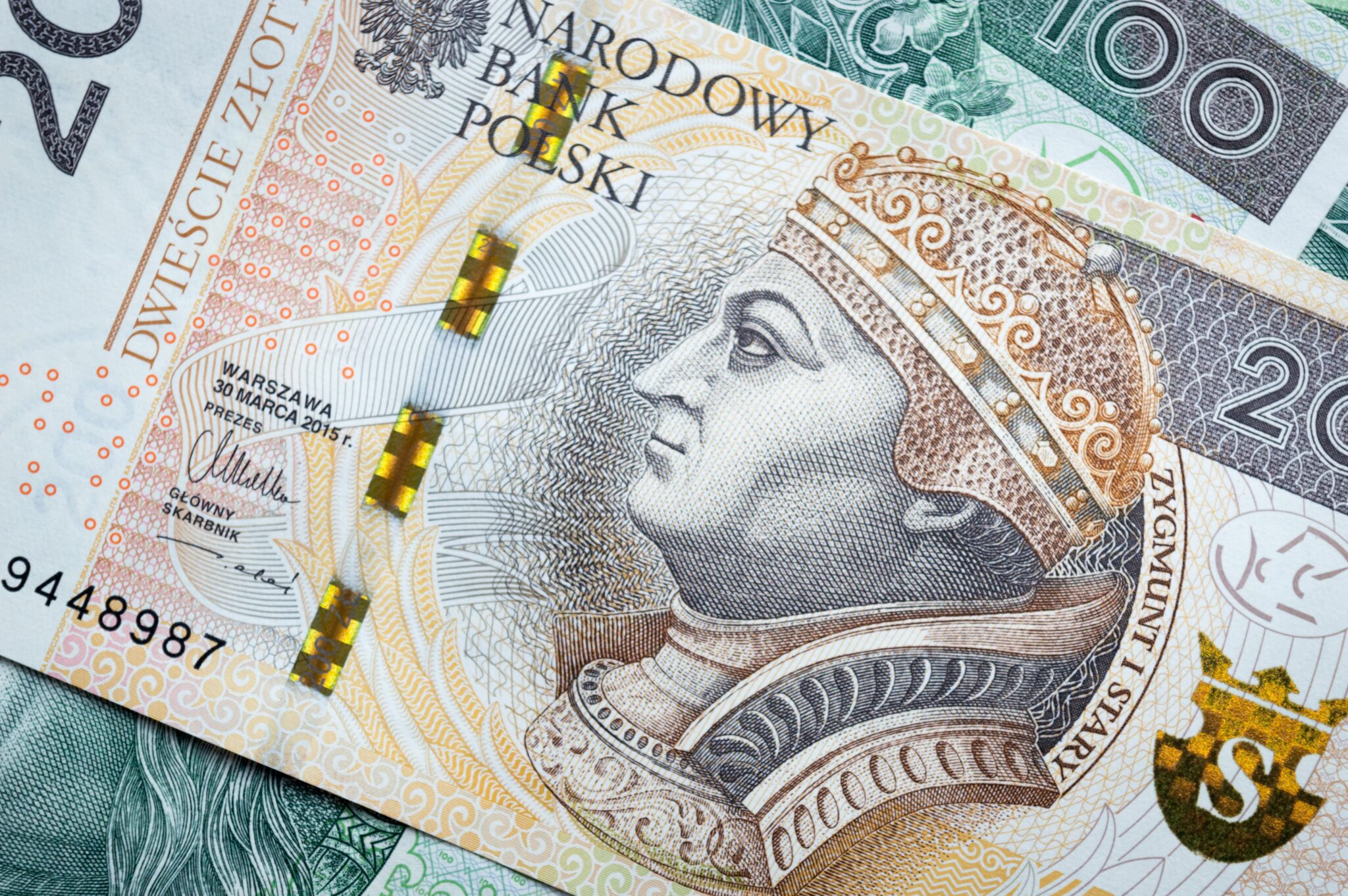 Zdjęcie polskiego banknotu o nominale 200 PLN