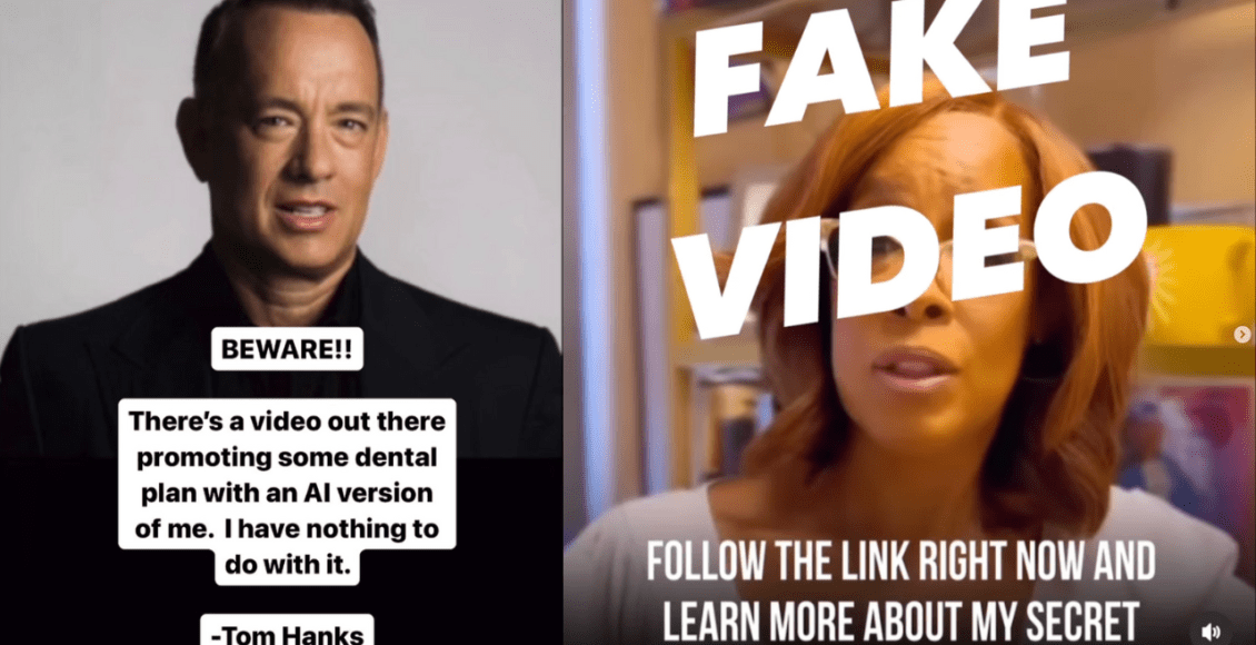 Tom Hanks i Gayle King ostrzegający przed technologią deepfake