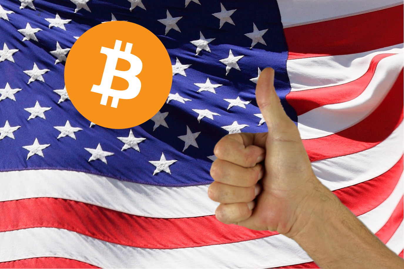USA, Bitcoin, kciuk w górę