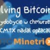 niebieska grafika z bitcoinem i napisem "Halving Bitcoina: wydobycie w chmurze z $BTCMTX nadal opłacalne?"