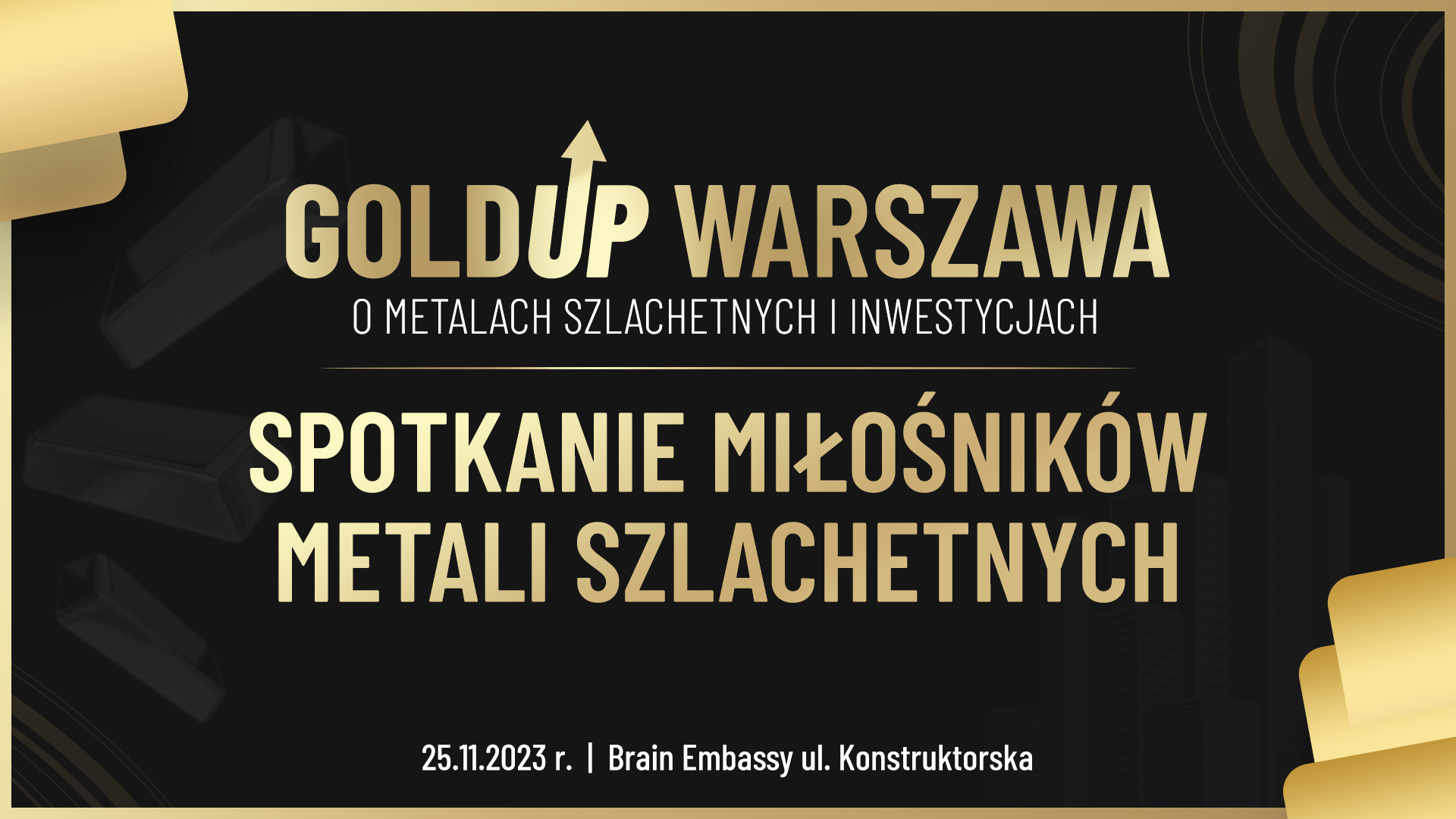 GoldUp konferencja metali szlachetnych reklama
