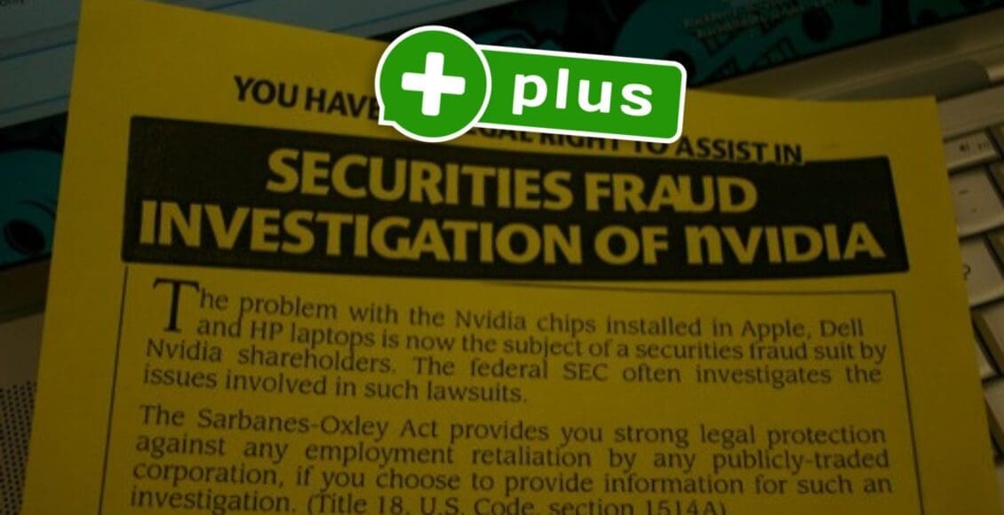 Zdjęcie dokumentu wymieniającego Nvidie