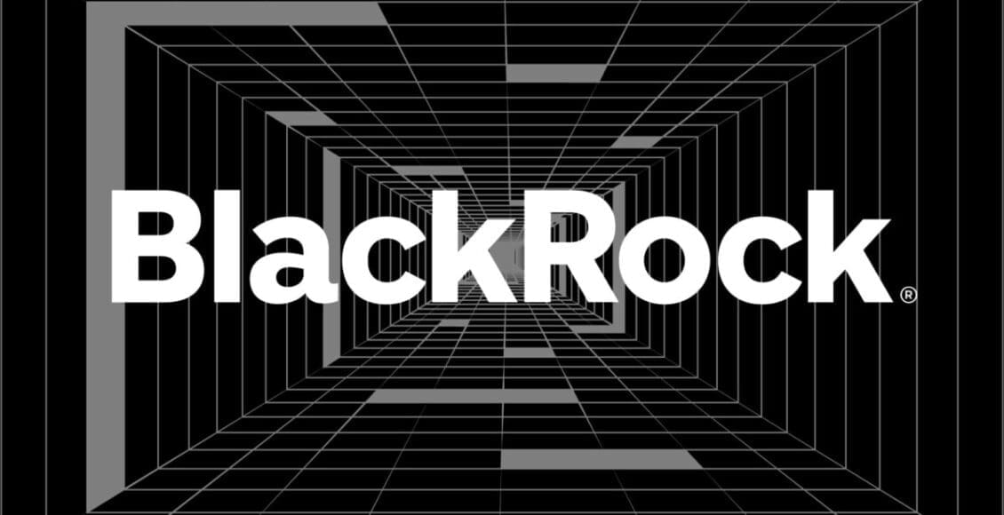 Logo BlackRock z czarnym tunelem w tle