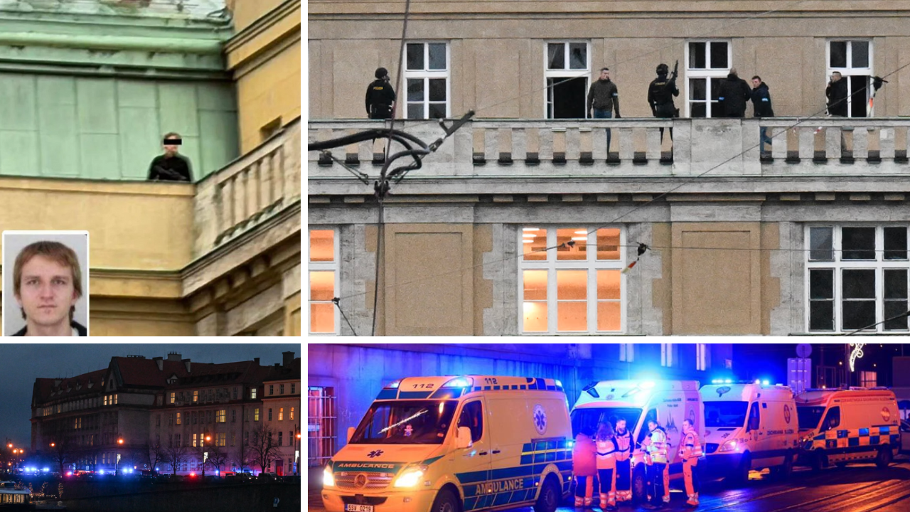 Zamach w Pradze, zdjęcia z kilku perspektyw