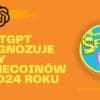 Grafika pomarańczowa Sponge V2 z napisem "ChatGPT prognozuje ceny memecoinów w 2024 roku"