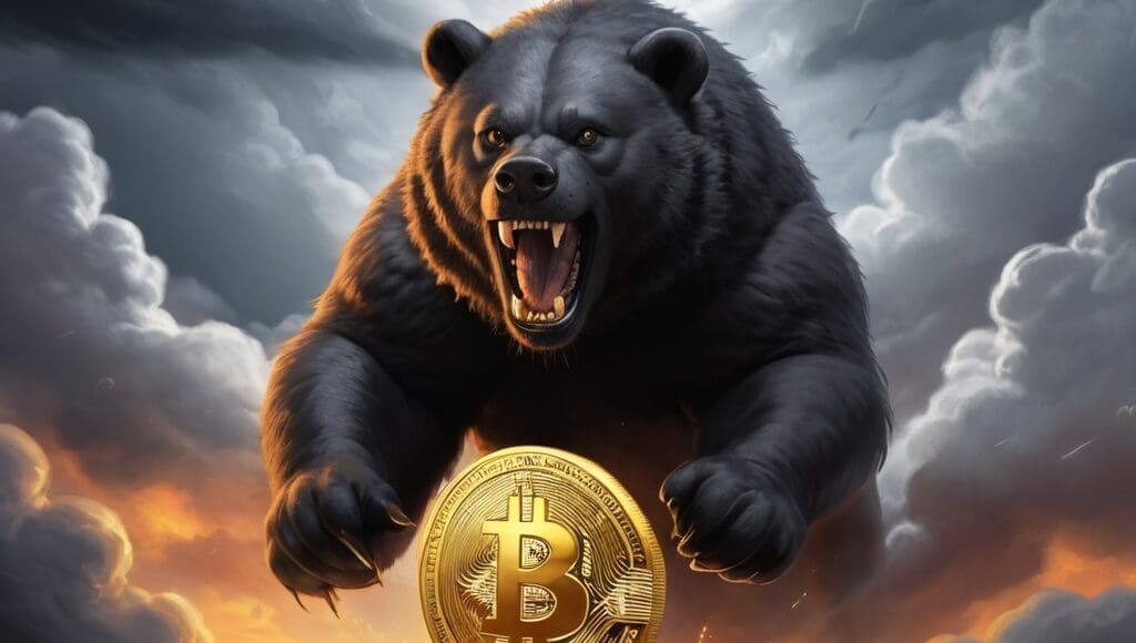 Niedźwiedź rzuca się na Bitcoina