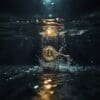 Bitcoin wpadający do wody