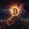Bitcoin, tłum, fajerwerki