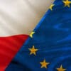 Flaga Polski i Unii Europejskiej