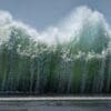 Oceaniczna fala zmierza w kierunku plaży