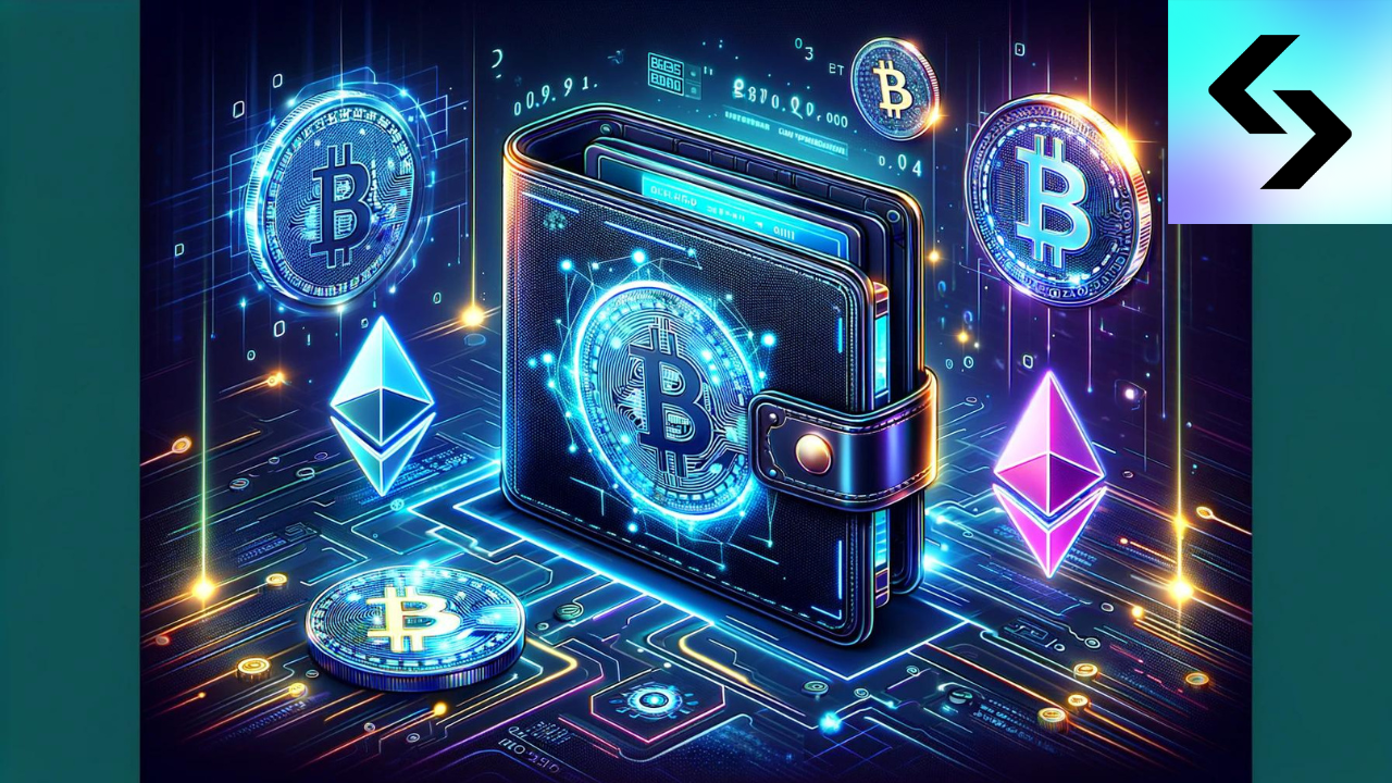 Portfel kryptowalutowy z bitcoinami i logiem Bitget Wallet w prawym górnym rogu