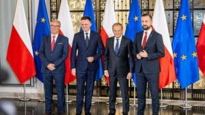 Szymon Hołownia, Donald Tusk, Włodzimierz Czarzasty, Władysław Kosiniak-Kamysz