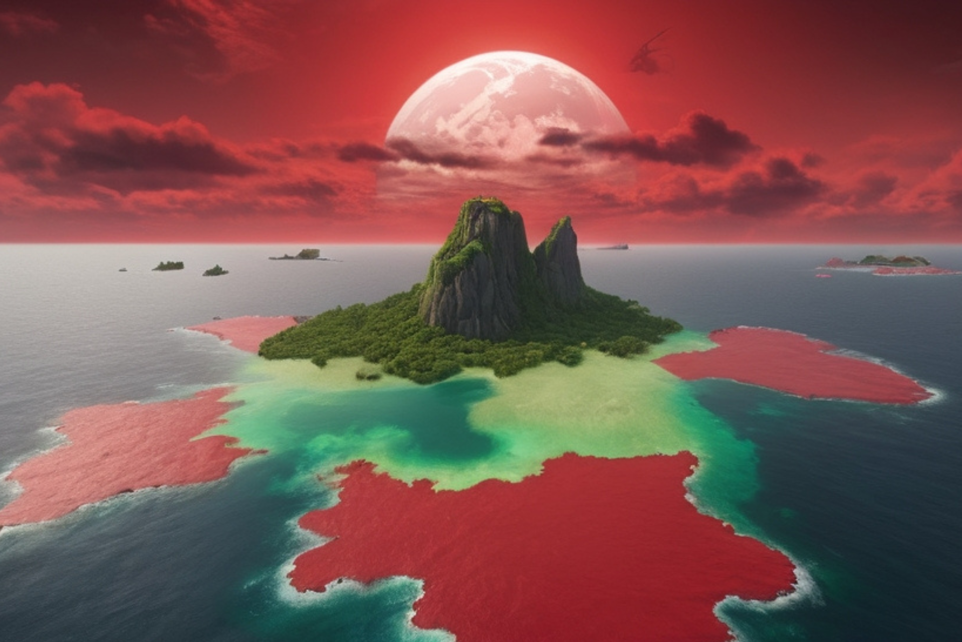 Zielona wyspa, czerwone niebo