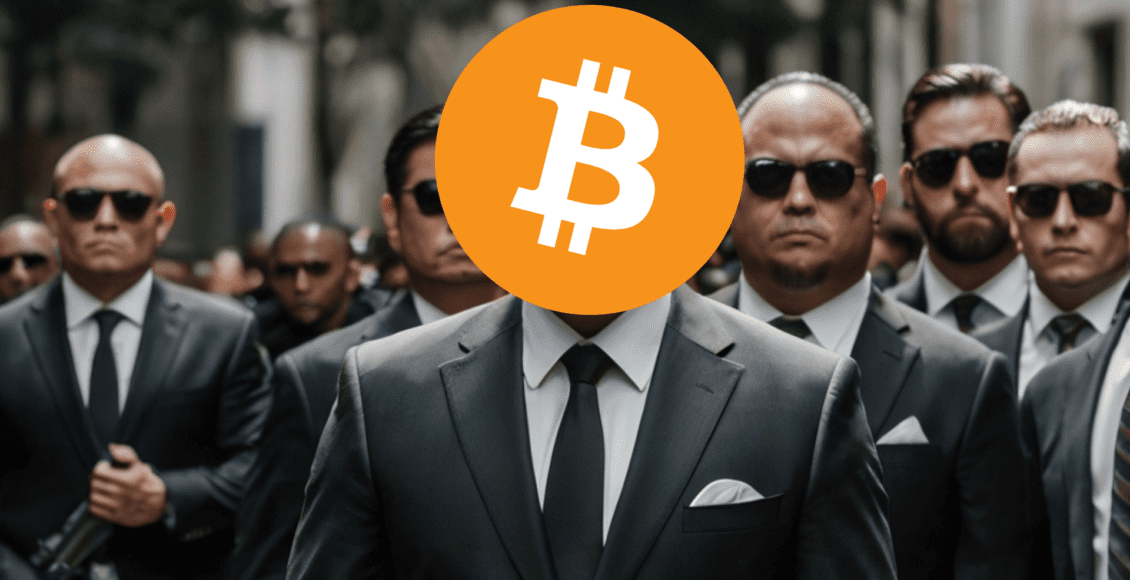 Bitcoin, ochroniarze w garniturach