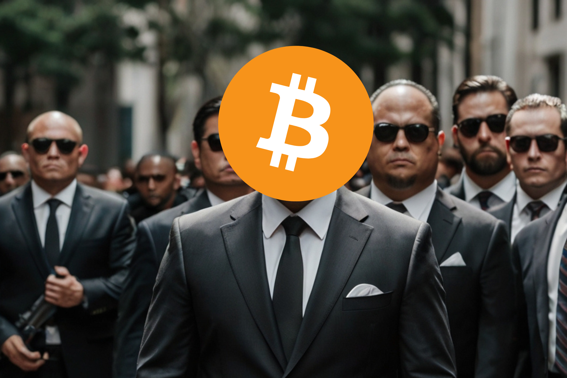 Bitcoin, ochroniarze w garniturach