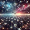 Decentralizacja zwizualizowana jako tysiące kulek 3d