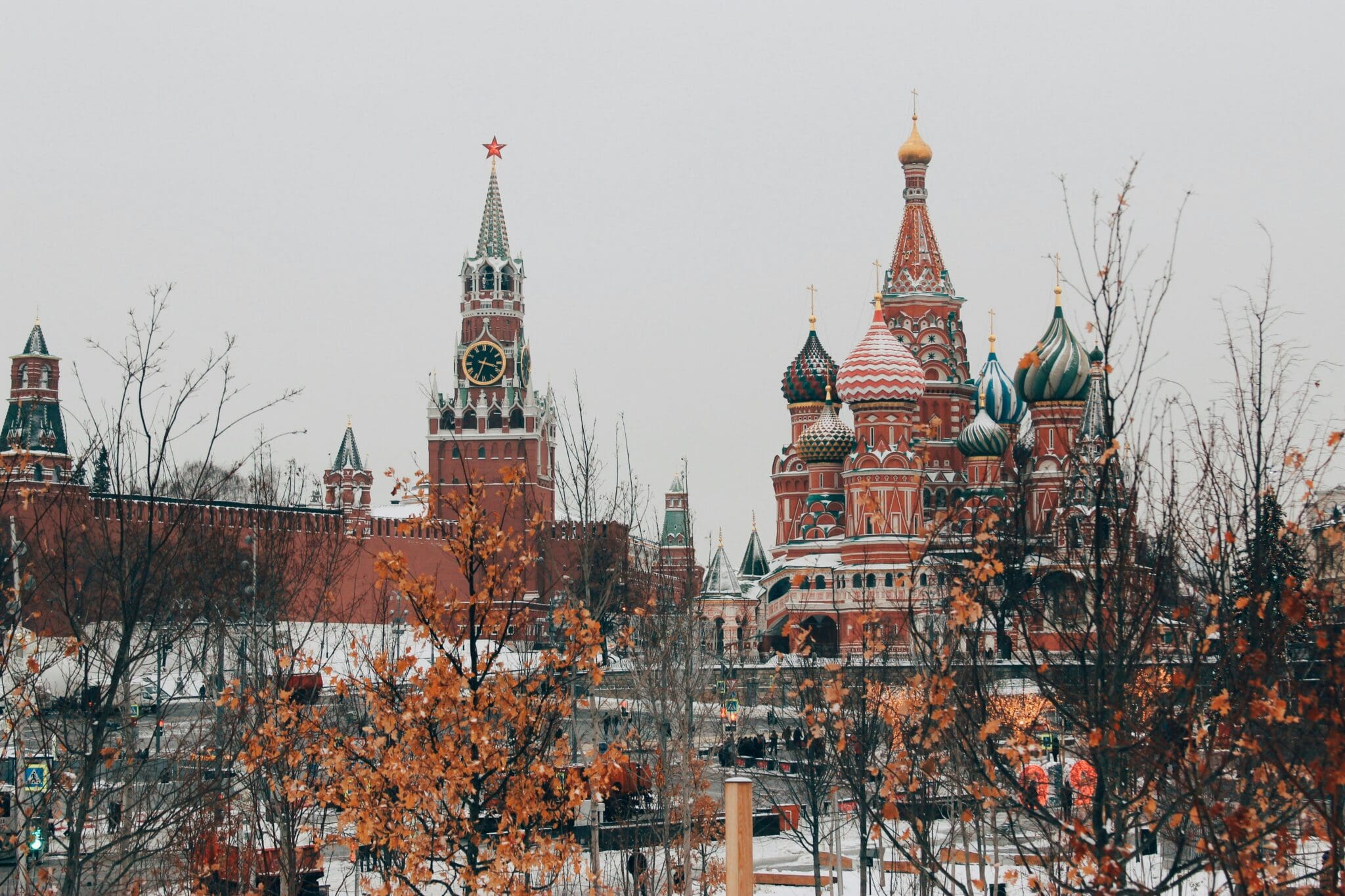 Widok na Kreml zimą
