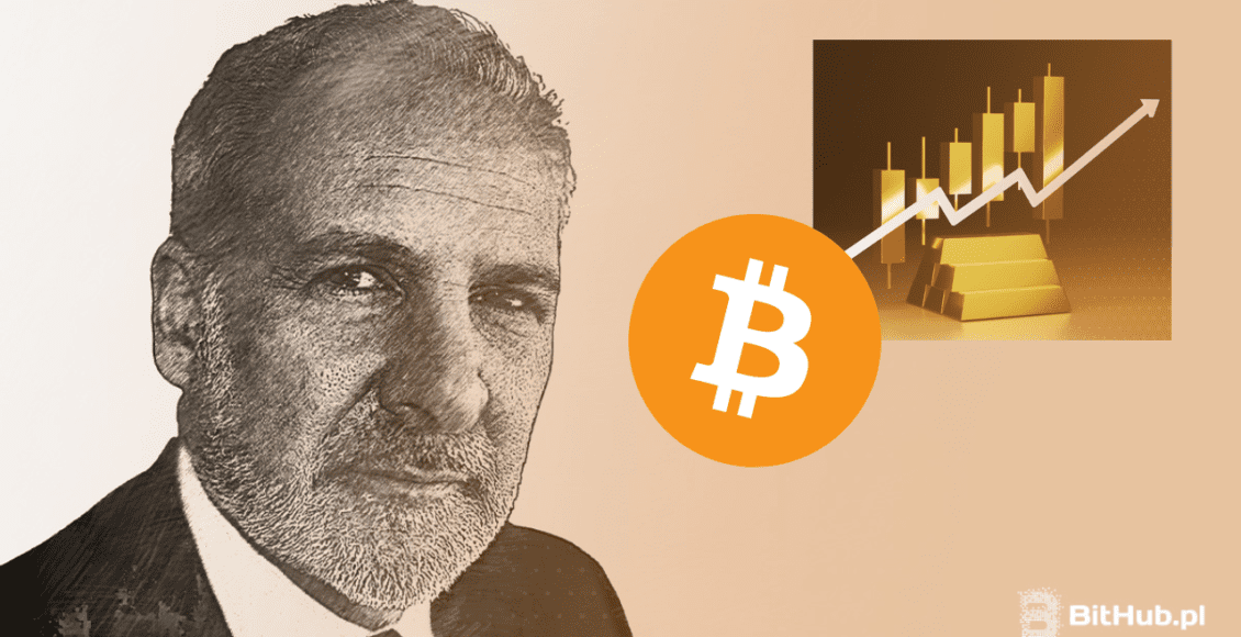 Peter Schiff na tle złota i Bitcoina