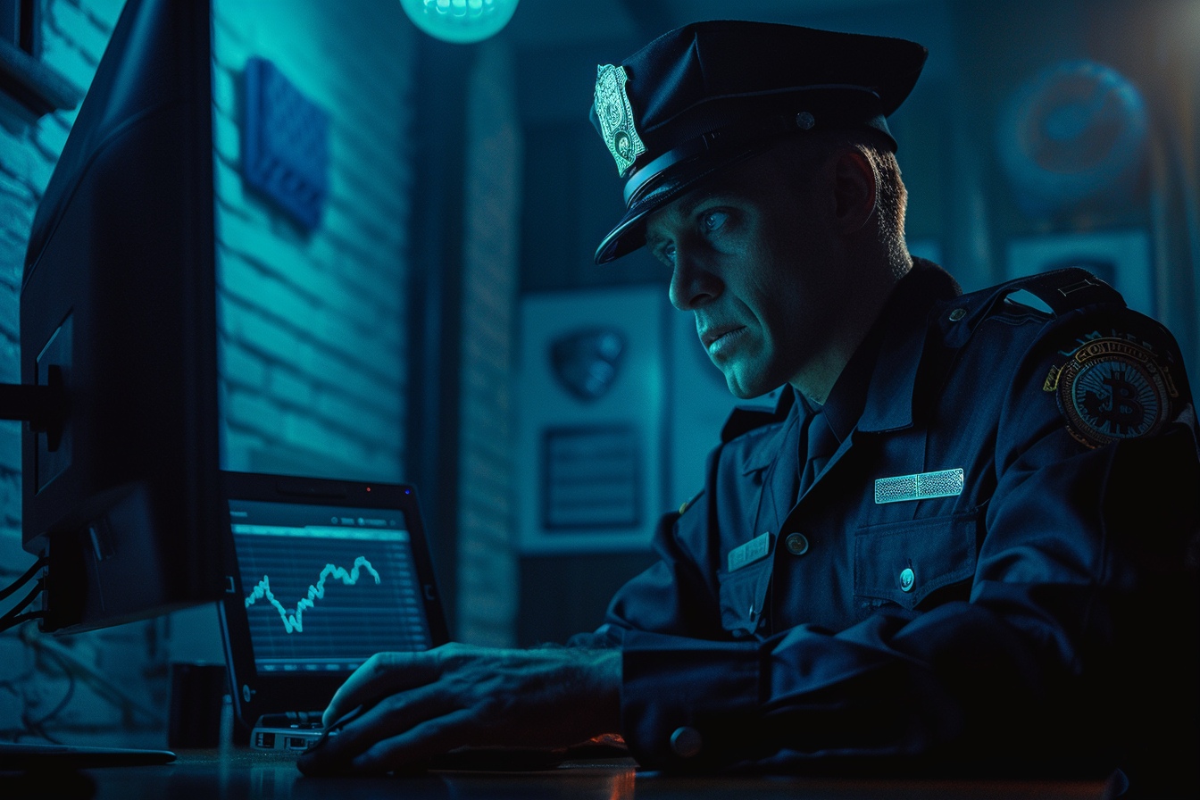 policjant kradnący bitcoin