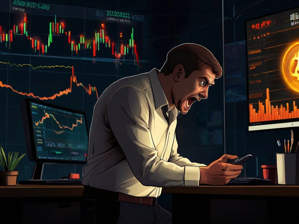Bitcoin, wściekły trader, wykresy giełdowe
