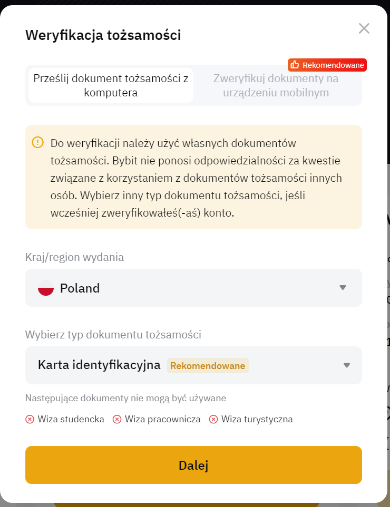 weryfikacja na bybit