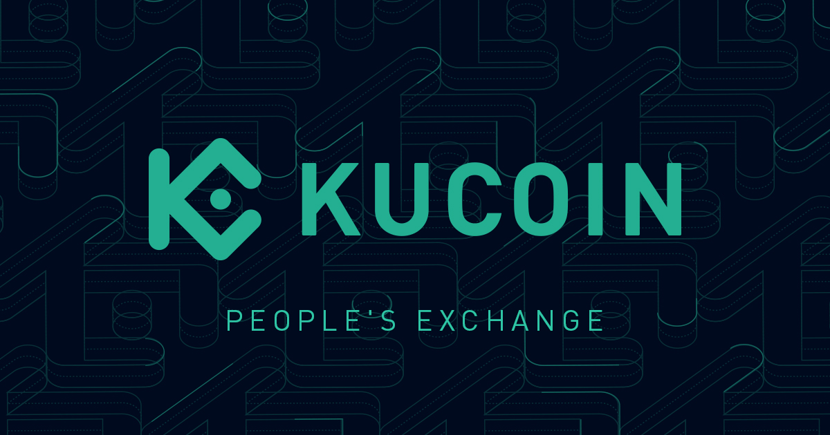 Logo giełdy KuCoin na czarno-zielonym tle