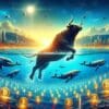 Byk wyłaniający się z wody, Bitcoin