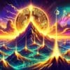 Bitcoin wyłaniający się zza góry