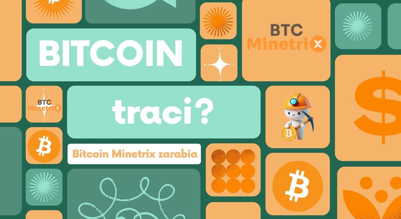 Grafika z napisem: "Bitcoin traci?". Logo BTC i dolara
