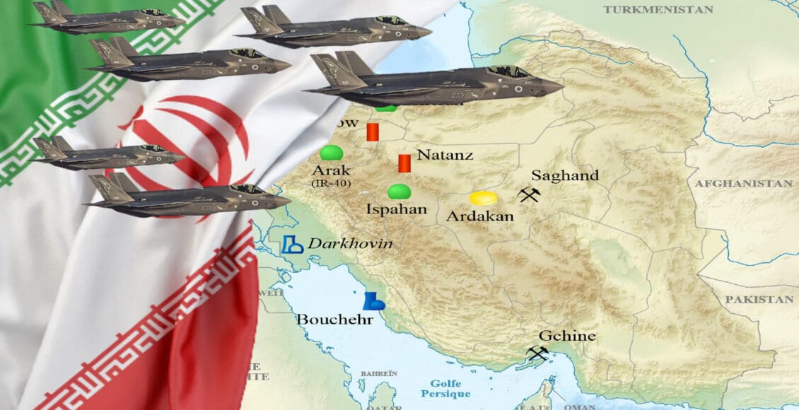 Samoloty wojskowe i flaga Iranu