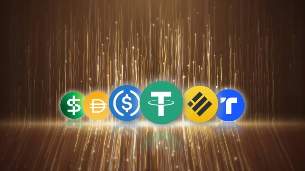 stablecoiny ustawionw e rzędzie