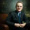 Zdjęcie Howrada Marksa siedzącego w fotelu