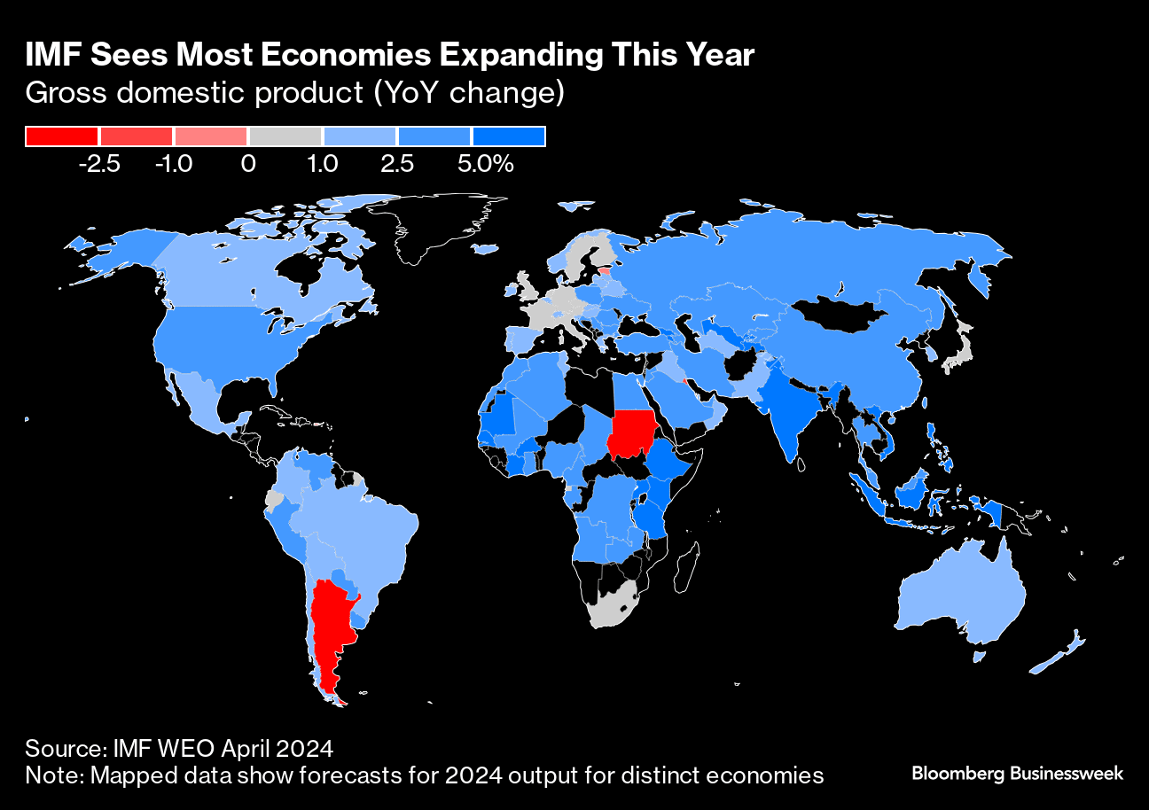 Mapa świata odzwierciedlająca wzrost gospodarczy świata