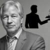 Jamie Dimon, CEO JPMorgan, w tle wykres BTC.